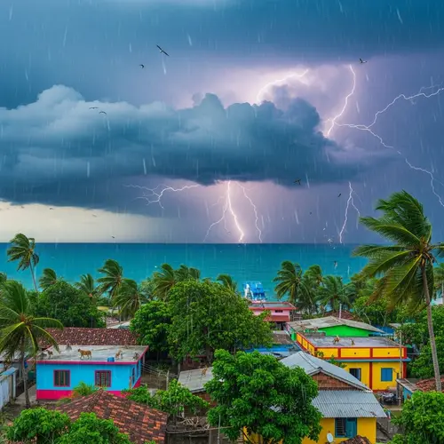 Tropical Monsoon Season: Energy, Storm Clouds, Lightning, Rain