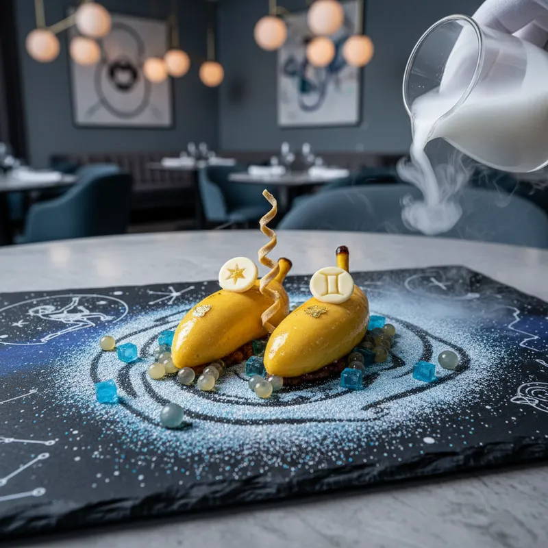 Gemini Themed Nano Banana Dish in Fine Dining