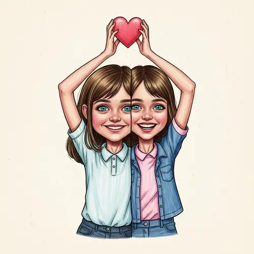 Colorful Young Girl Holding Heart | Artistic Image