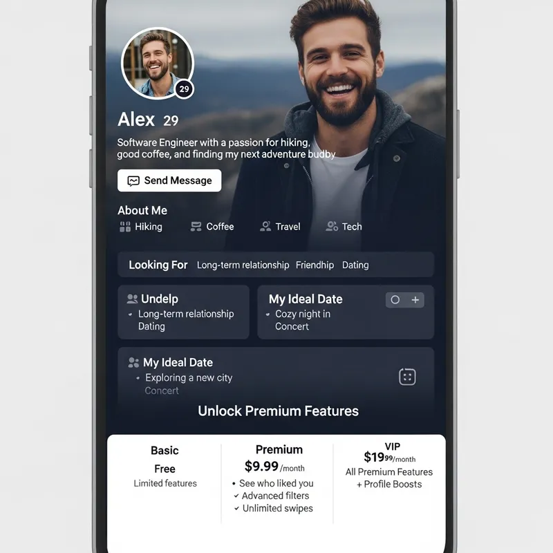 Modern Gay Dating App User Profile Design Modern Gay Dating App User Profile Design