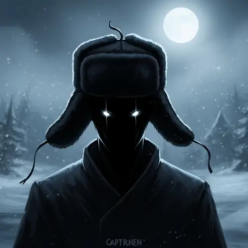 Sinister Demon Character in Ushanka Hat - Mystery Unveiled
