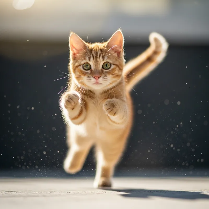 Playful Ginger Cat with Sprite-Like Movement