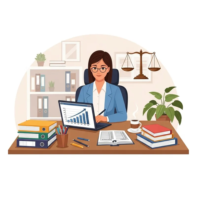 Effective Bookkeeping for Financial Stability | Organized Desk Illustration