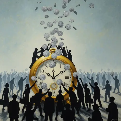 Time Monetization: 19th-Century Art Style Concept