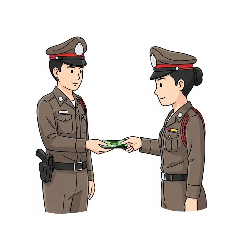 Thai Police Officer Busts Bribery Scene