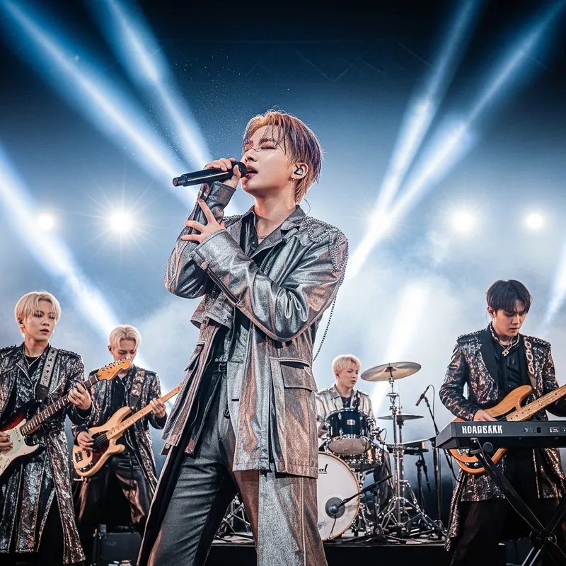 Passionate Korean Idol Performing on Stage