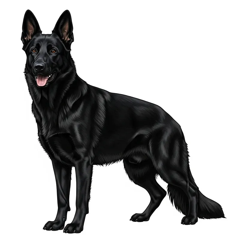 Shiny Black Alsatian Dog - Intelligent and Loyal Companion