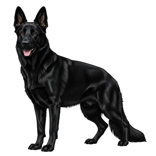 Shiny Black Alsatian Dog - Intelligent and Loyal Breed