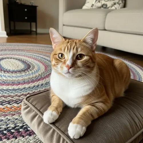 Domestic Short-Haired Cat | Peaceful Ginger & White Feline