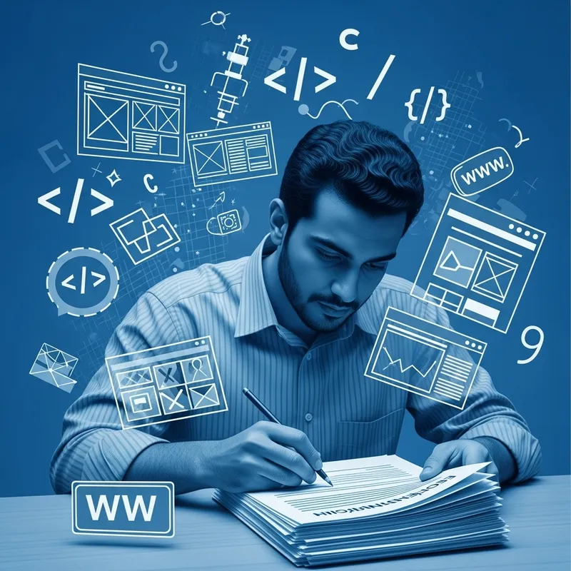 Surrealist Web Developer Learning English Basic Colors Blue Style Surrealist Web Developer Learning English Basic Colors Blue Style