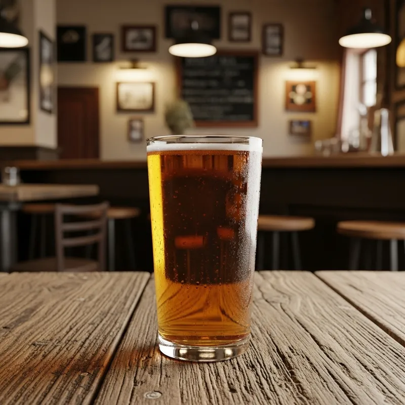 Craft Beer on Rustic Bar Table