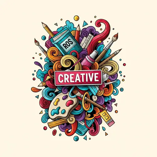 Creative Thumbnail Design with Vibrant Colors and Abstract Shapes