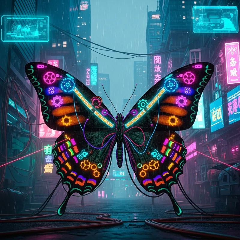 Cyberpunk Butterfly Image Cyberpunk Butterfly Image