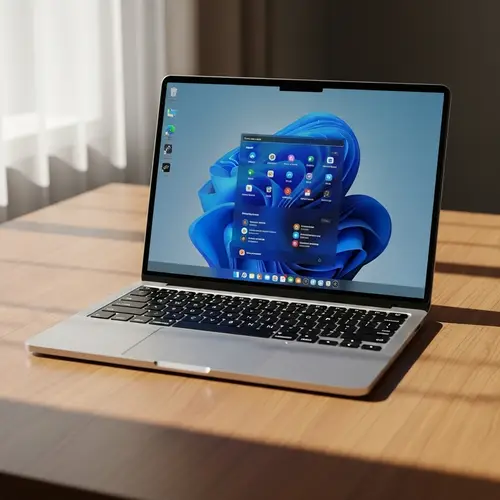 Contemporary Laptop with Sleek Design and Clear Screen