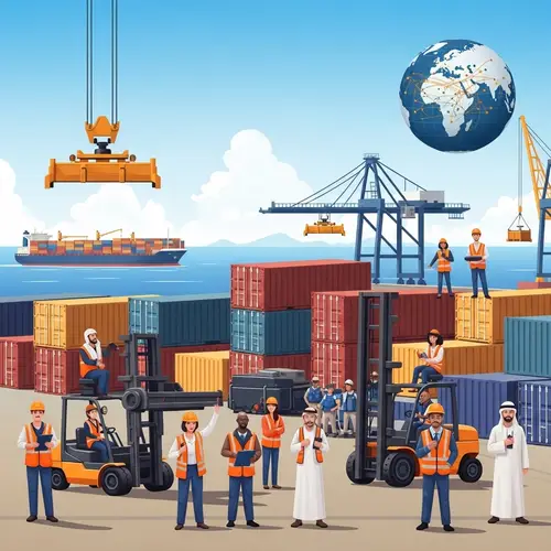 Global Commerce and International Trade Illustration