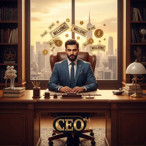 Successful Arab Libyan Businessman in Luxurious CEO Office