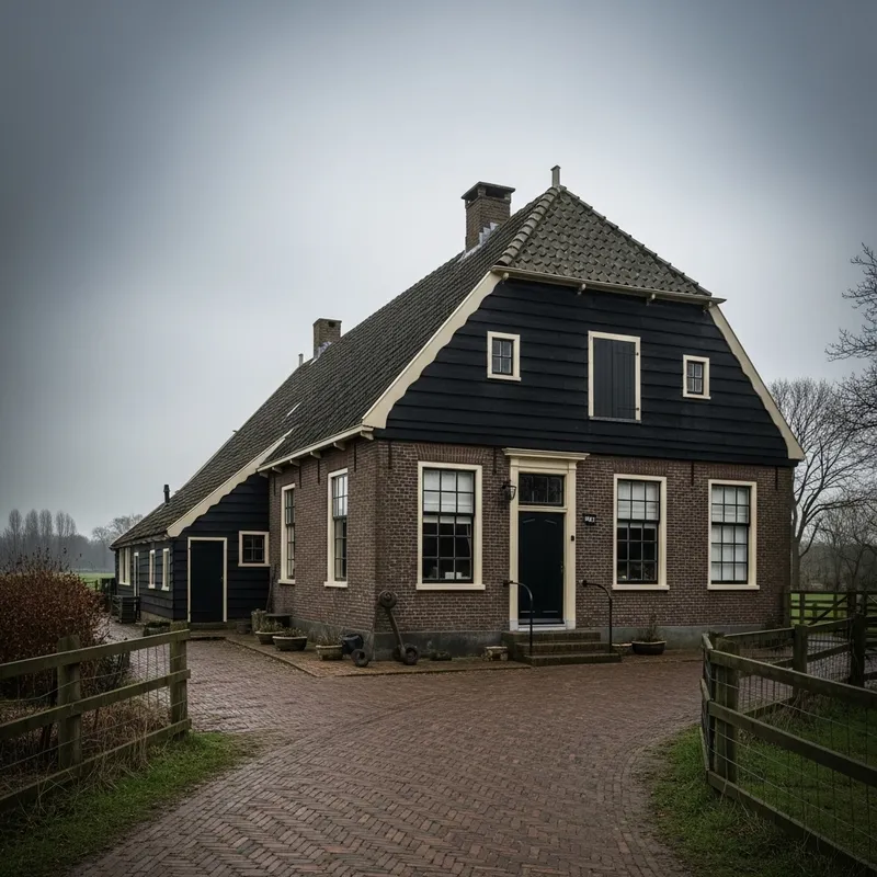 Centuries-Old Dutch Farmhouse with Charred Soot Aroma Centuries-Old Dutch Farmhouse with Charred Soot Aroma