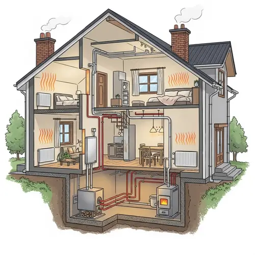 Modern Heating System Illustration - Efficient Home Warmth