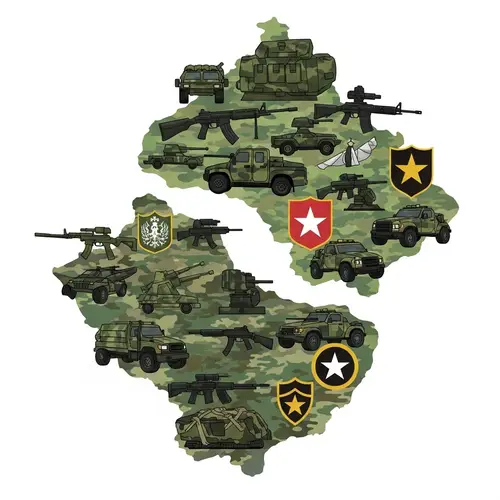 Fictitious Countries Conflict Illustration