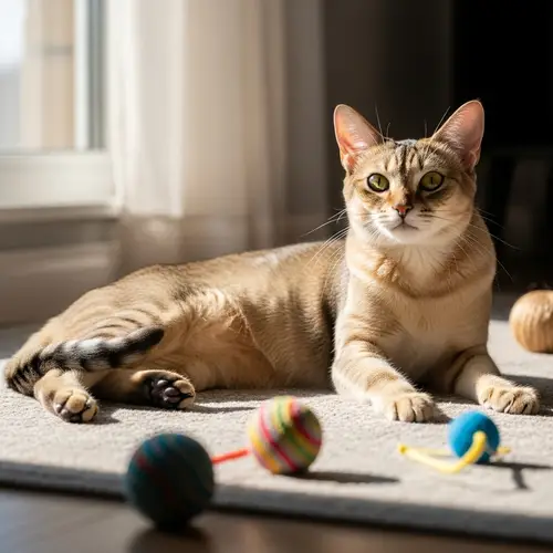 Playful and Agile Cat with Glossy Fur and Sharp Eyes