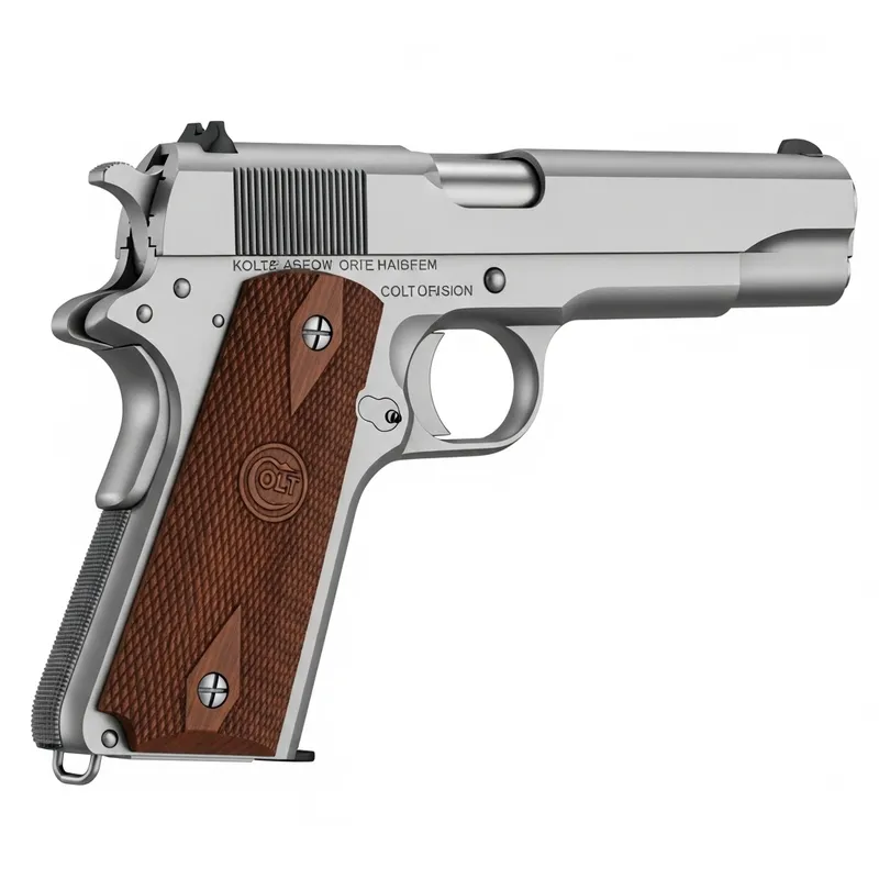 Classic Colt 1911 Gun Close-Up | Metal Polish Finish
