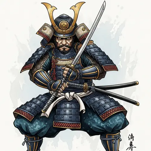 Samurai Warrior Watercolor Painting | Japanese Samurai Art