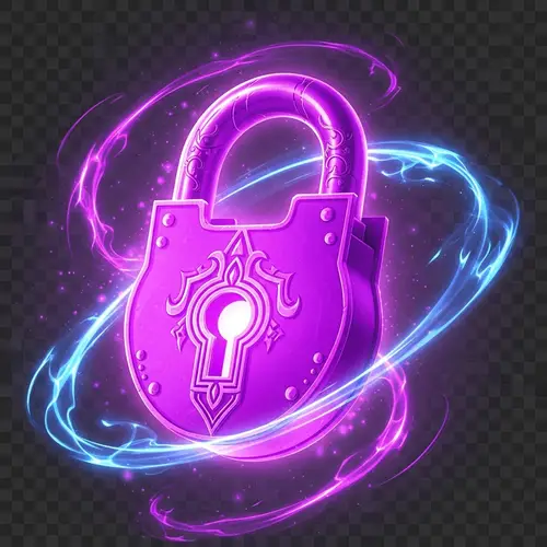 Bright Purple Mystical Padlock - Levitating Enchantment