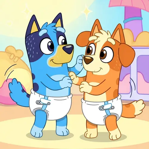 Fun Cartoon Scene with Anthropomorphic Dog Characters