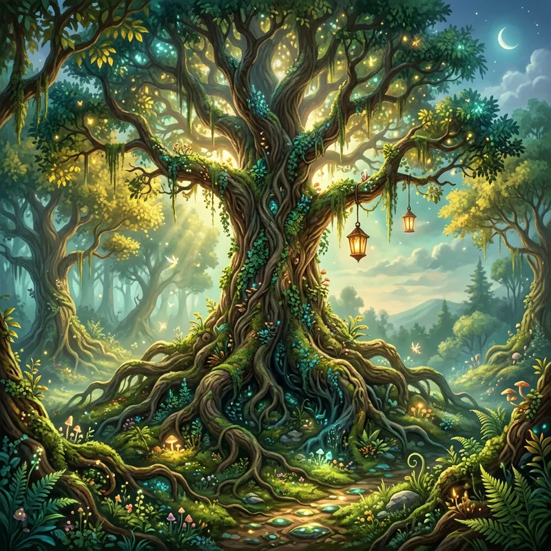 Mystical Ancient Tree in Enchanting Forest