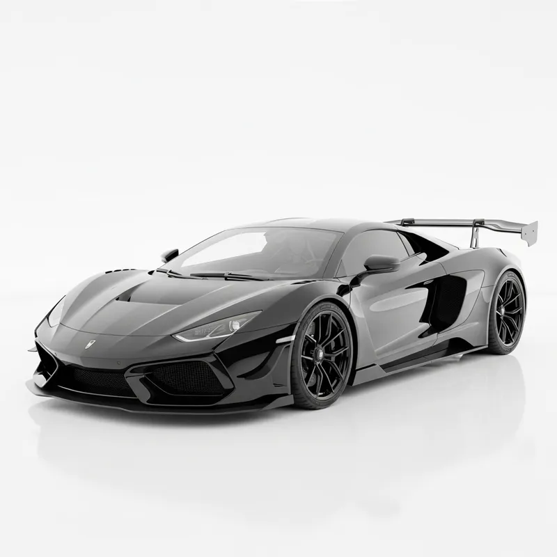 2023 Porsche 911 GT3RS | Sleek Black Sports Car on White Background