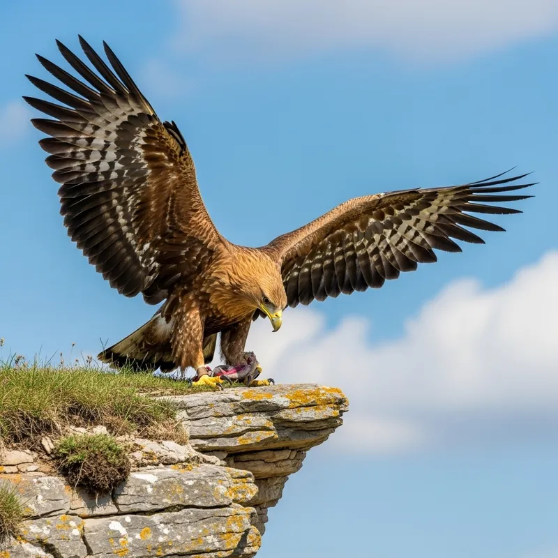 Majestic Eagle on Cliff Edge
