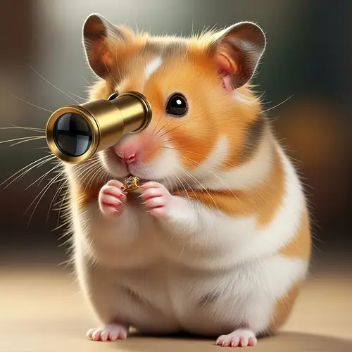 Male Hamster Detective with Spyglass | Spy-Themed Rodent Fun