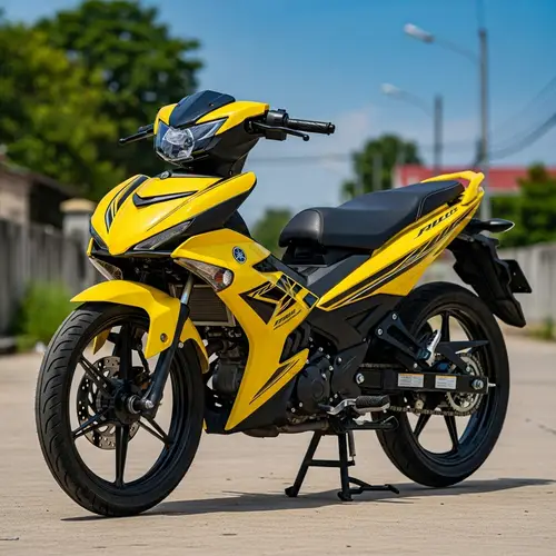 Vibrant Yamaha Y15 MX King Motorcycle Illustration in Brilliant Yellow