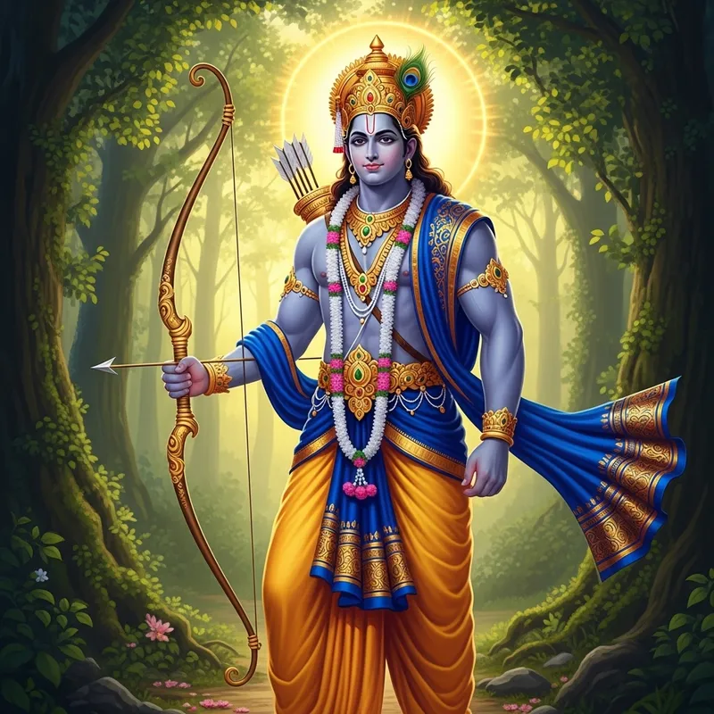 Shree Ram 3D Image Photo: Divine Lord Ram in Vibrant Attire