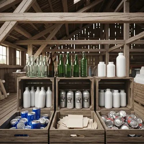 Rustic Recycling Scene - Celebrating Reuse and Sustainability
