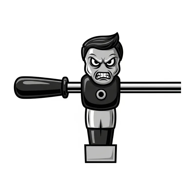 Striking Mean Foosball Part | Black & Grey Animated Illustration