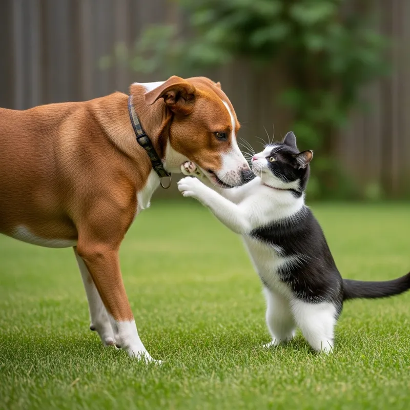 Fierce Cat and Dog Fight | Intense Outdoor Confrontation Fierce Cat and Dog Fight | Intense Outdoor Confrontation