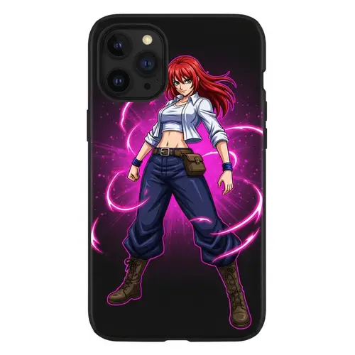 Red-Haired Anime Character Exudes Strength and Determination