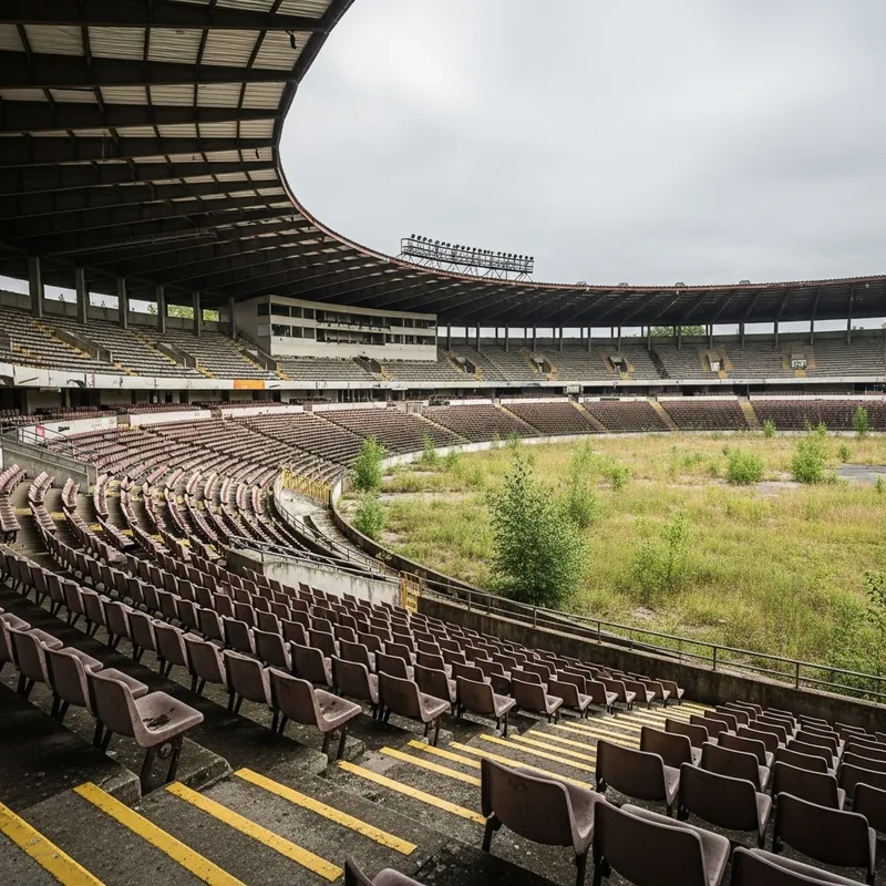 Abandoned Stadium: Eerie Relic of the Past