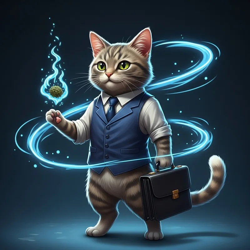 Animated Business Cat | Feline with Briefcase Animated Business Cat | Feline with Briefcase