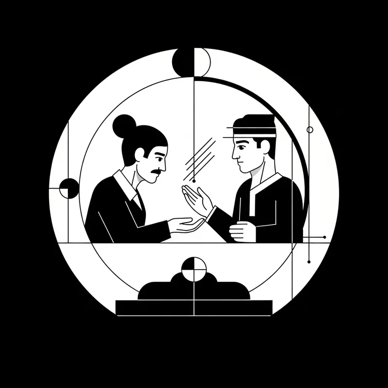 Minimalist Design with Geometric Shapes & Lines in Black and White