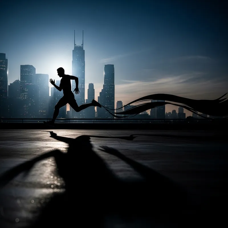 Mysterious Running Shadow on Urban Skyline