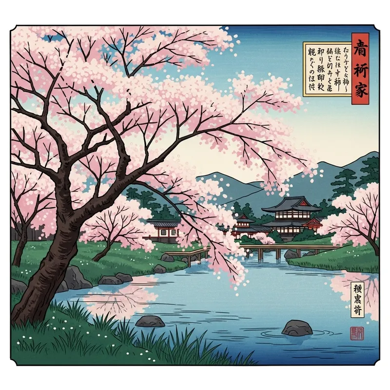 Cherry Blossom, Japanese Art Style
