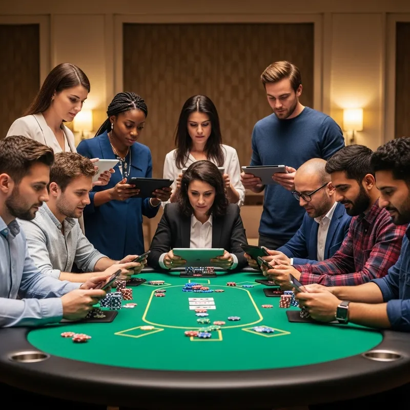 Online Poker Game with Eight Players at Colorful Table
