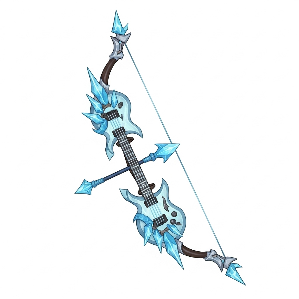 Unique Guitar-Inspired Cryo Bow Design | AI Art Generator | Easy