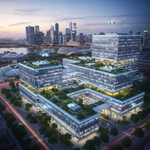 High-Tech Office Building Complex | Futuristic Architecture Design