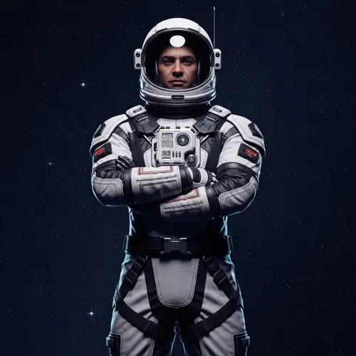 Futuristic High-Tech Space Suit Pose | Science Fiction Influence