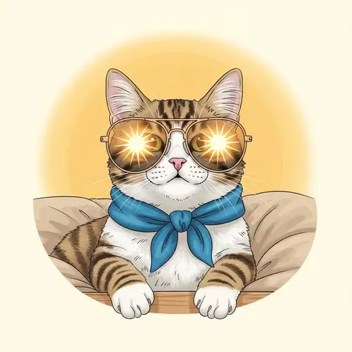 Cool Cat Soaking Up Sunshine: Quirky and Charmful Scene