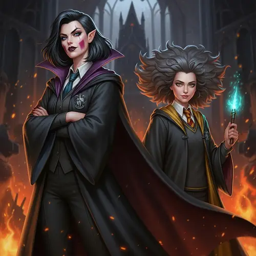 Romantic & War-filled Scene at Magical School