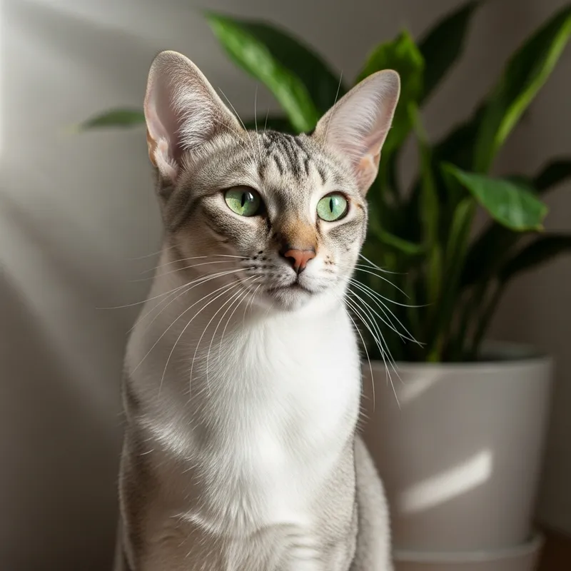 Short-Haired Cat with Green Eyes